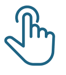 Hand tapping a button on a touchscreen, symbolizing touch controls for MedMassager foot massager.